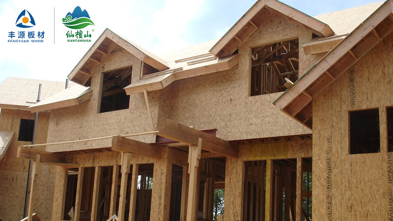 片狀實木結構板osb板材搭建精鋼別墅